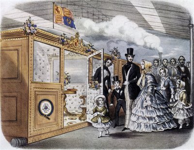 Queen Victoria and the Royal Family Boarding the Train for Scotland by English School